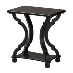 Black Hourglass Wood Accent Table