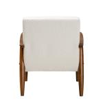 Ivory Boucle & Wood Frame Accent Chair