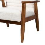 Ivory Boucle & Wood Frame Accent Chair