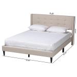 Beige Button Tufted Headboard Full Platform Bed