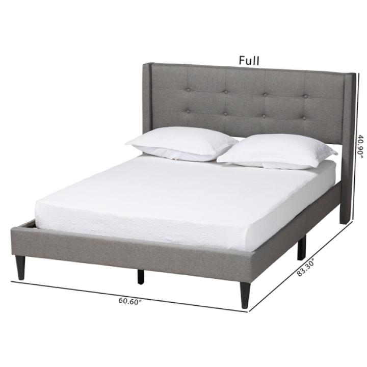 Gray Button Tufted Headboard Full Platform Bed