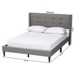 Gray Button Tufted Headboard Full Platform Bed
