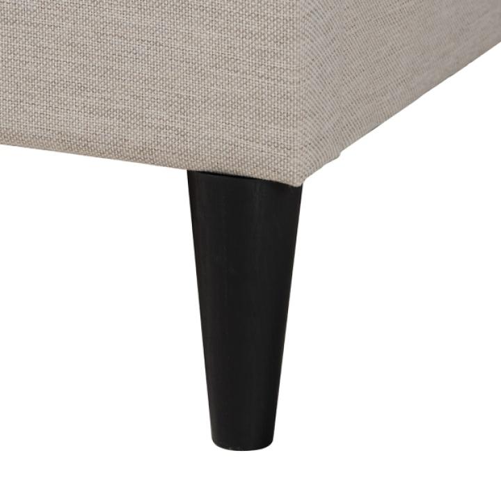 Beige Button Tufted Headboard Queen Bed Frame