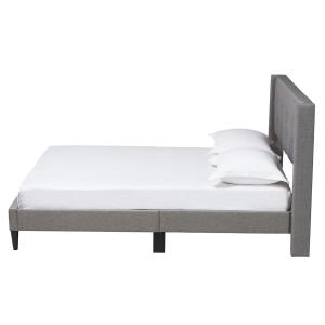Amala Gray Button Tufted Queen Bed Frame