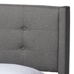 Amala Gray Button Tufted Queen Bed Frame
