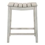 Whitewashed Saddle Seat Counter Stools, Set of 2