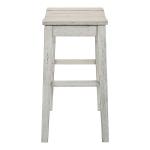 Whitewashed Saddle Seat Counter Stools, Set of 2