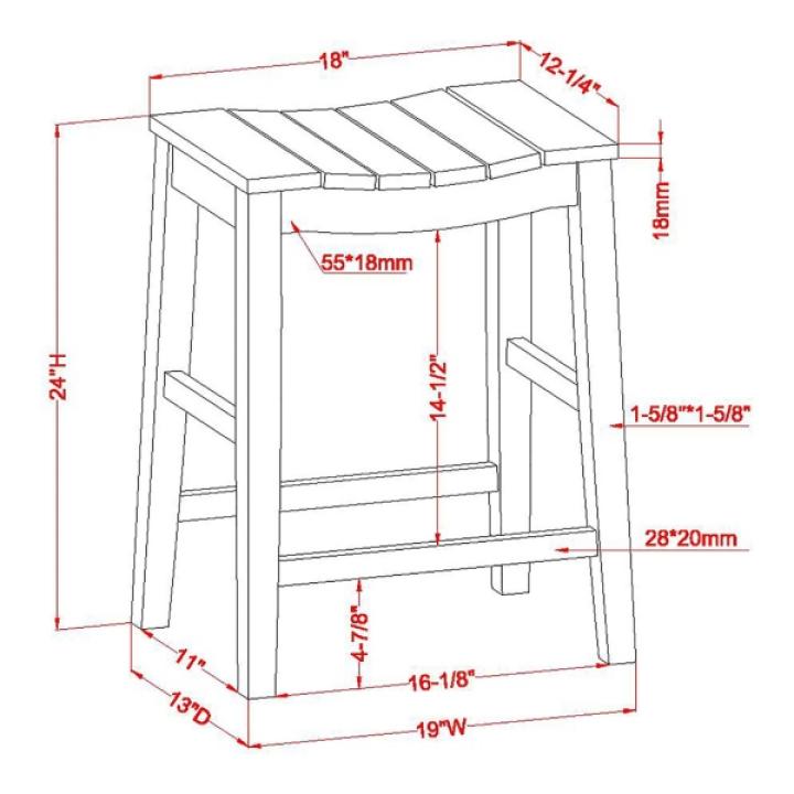 Whitewashed Saddle Seat Counter Stools, Set of 2
