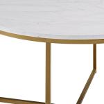 White Faux Marble & Gold X-Base Coffee Table