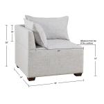 Silver Gray Modular Corner Accent Chair