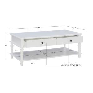 McGhie White 2-Drawer Coffee Table