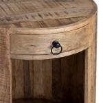 Round Brown Wood Accent Table