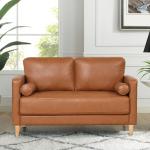 Caramel Faux Leather Chelsea Accent Chair