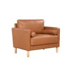 Caramel Faux Leather Chelsea Accent Chair