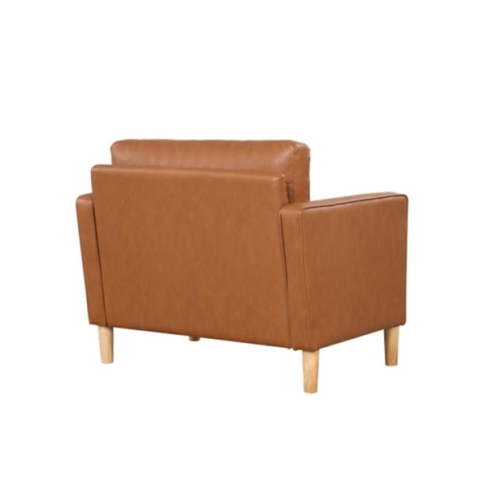Caramel Faux Leather Chelsea Accent Chair