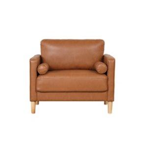 Caramel Faux Leather Chelsea Accent Chair