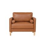 Caramel Faux Leather Chelsea Accent Chair