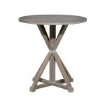 Rustic Graywash Hourglass Side Table
