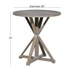 Rustic Graywash Hourglass Side Table