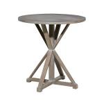 Rustic Graywash Hourglass Side Table