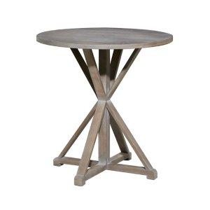 Rustic Graywash Hourglass Side Table