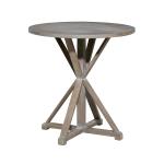 Rustic Graywash Hourglass Side Table
