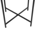 Clear Textured Glass & Black Iron Accent Table