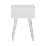 White Wood Carved Drawer Accent Table