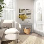 Gray Carved Wood Console Table