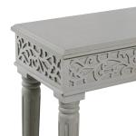 Gray Carved Wood Console Table