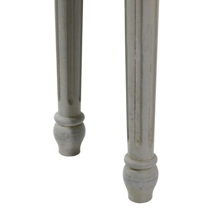 Gray Carved Wood Console Table