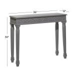 Gray Carved Wood Console Table