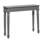 Gray Carved Wood Console Table