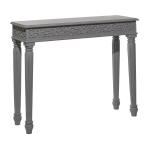 Gray Carved Wood Console Table