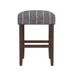 Steel Blue and White Striped Backless Stool