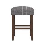 Steel Blue and White Striped Backless Stool