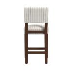 White and Blue Striped Dark Walnut Counter Stool