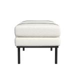 Cream Boucle Black Faux Leather Bench