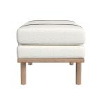 Cream Boucle Brown Faux Leather Bench