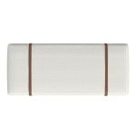Cream Boucle Brown Faux Leather Bench