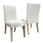 Cream Whitewashed Dining Chairs, Set of 2