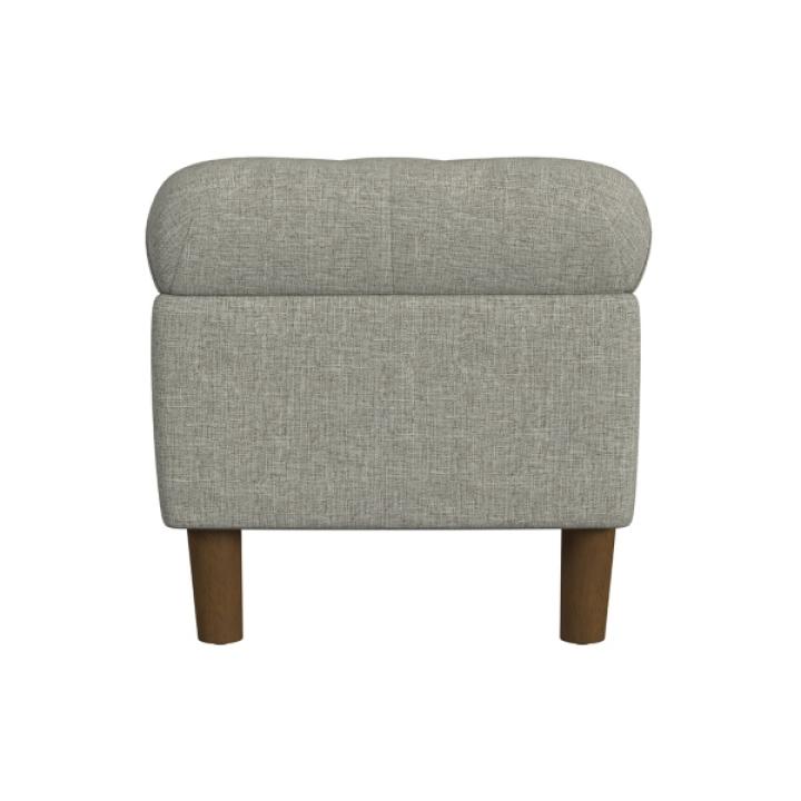 Gray Tufted Upholstered Storage Bench