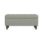 Gray Tufted Upholstered Storage Bench