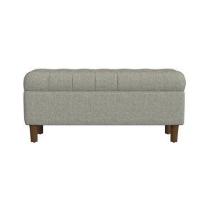 Gray Tufted Upholstered Storage Bench