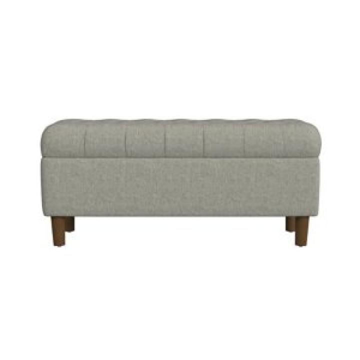 Gray Tufted Upholstered Storage Bench