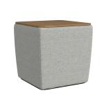 Gray Upholstered Storage Ottoman with Wood Lid