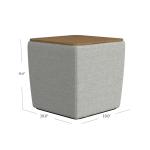 Gray Upholstered Storage Ottoman with Wood Lid
