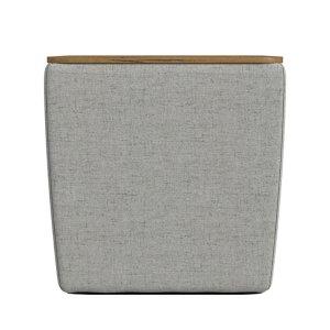 Gray Upholstered Storage Ottoman with Wood Lid