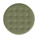Sage Green Round Velvet Tufted Storage Ottoman