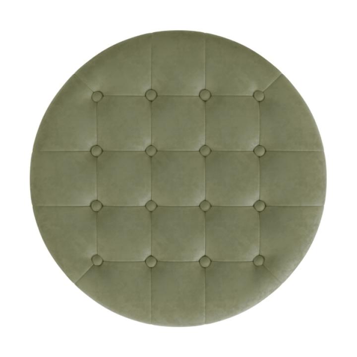 Sage Green Round Velvet Tufted Storage Ottoman